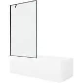 Mexen Cubik suorakulmainen kylpyamme 150 x 70 cm kehikolla ja 1-ovinen suihkuseinä 100 cm, musta kuvio - 550315070X9510007070, 150 x 70 cm