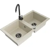 Mexen Mario graniittinen 2-allas keittiöhana Telma, beige - 6504-69-670200-70