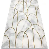 Rugsx Alfombra EMERALD exclusivo 1016 glamour, elegante art deco, mármol crema / oro 80x150 cm