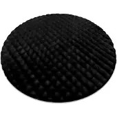 Rugsx Alfombra BUBBLE circulo negra 25 IMITACIÓN PIEL DE CONEJO 3D estructural circulo 80 cm