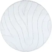 Rugsx Kylpyhuonematto SUPREME ympyrä WAVES, Aallot, liukumaton, pehmeä - valkoinen, ratas 100 cm