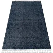 Rugsx Alfombra SEVILLA PC00B rayas azul Franjas Bereber Marroquí Shaggy 120x170 cm