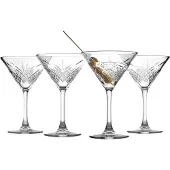 Pasabahce Premium -jalalliset martinilasit, 4 kpl kristallidesign-cocktailkuppeja, 7,8 unssia, vintage-coupe-lasit, tyylikk t cocktaillasit, t y