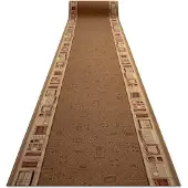 Rugsx Alfombra de pasillo con refuerzo de goma JENA beige 100cm 100x580 cm