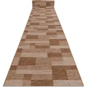 Rugsx Alfombra de pasillo con refuerzo de goma ICONA beige 120cm 120x110 cm
