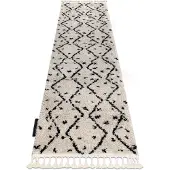 Rugsx Alfombra, Corredor BERBER TETUAN B751 zigzag crema para la cocina, entrada, pasillo 60x250 cm