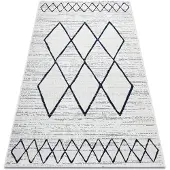 Rugsx Alfombra de cuerda sisal COLOR 47272/396 Rombos Cuadrados blanco 200x290 cm