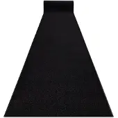 Rugsx Alfombra de pasillo KARMEL llanura, un color negro 120 cm 120x480 cm