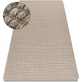 Rugsx Alfombra JUTE 3652 beige / rayas uniforme - yute, tejido plano, flecos 80x150 cm