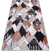 Rugsx Alfombra FUN Tops para niños montañas, picos crema 240x330 cm