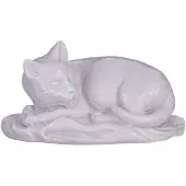 Danila-Souvenirs Koristeellinen marmori patsas veistos figuuri Makaa Kissa valkoinen 10 cm