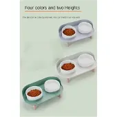 Exogio Feeder Pet Anti-knock Double Bowl vaaleanharmaa