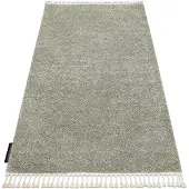 Rugsx Alfombra BERBER 9000 verde Franjas Bereber Marroquí Shaggy 160x220 cm