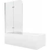 Mexen Cubik suorakulmainen kylpyamme 170 x 70 cm verhouksella ja 2-ovinen suihkuseinä 100 cm, läpinäkyvä, kromi