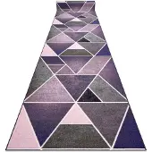 Rugsx Alfombra de pasillo con refuerzo de goma TRIANGULOS violet 100 cm 100x820 cm