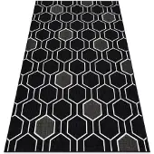 Rugsx Alfombra SPRING 20404993 Sisal hexagonal, bucle - negro 120x170 cm