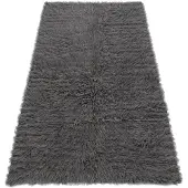 Rugsx Flokati de lana - Cubrecamas, Tartán gris 170x210 cm