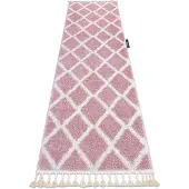 Rugsx Alfombra, alfombra de pasillo BERBER TROIK rosado – para la cocina, entrada, pasillo 70x250 cm