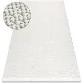 Rugsx Alfombra NANO FH93A llanura color, bucle, tejido plano blanco 140x190 cm