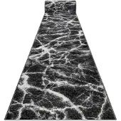Rugsx Alfombra de pasillo BCF MORAD Mármol antracita / negro 120 cm 120x780 cm