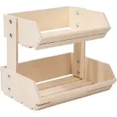 Semoic 2-kerroksinen puinen hedelmäkori, monikäyttöinen keittiön hylly