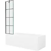 Mexen Cubik kylpyamme viimeistelyllä ja lasiseinällä, 170x70 cm + 50 cm