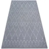 Rugsx Alfombra SENSE MICRO 81249 Zigzag Etno plateado/blanco 160x230 cm