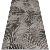 Rugsx Alfombra de cuerda sisal FLOORLUX 20504 Hojas Selva plateado/negro 200x290 cm
