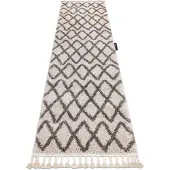 Rugsx Alfombra, alfombra de pasillo BERBER BENI crema – para la cocina, entrada, pasillo 80x200 cm