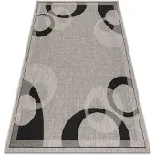 Rugsx Alfombra de cuerda sisal FLOORLUX 20078 plateado /negro 80x150 cm