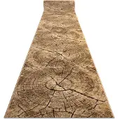Rugsx Alfombra de pasillo KARMEL Tronko Árbol Madera - la nuez 80 cm 80x280 cm