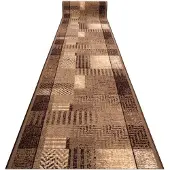 Rugsx Alfombra de pasillo con refuerzo de goma ESSENZA beige 120 cm 120x500 cm