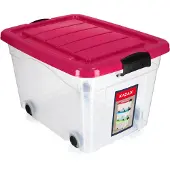 Hobby Hall Iso 40l muovilaatikko pyörillä leluille ja tavaroille