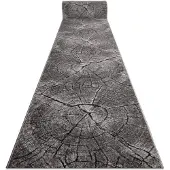 Rugsx Alfombra de pasillo SILVER Tronko Árbol Madera - gris 70cm 70x420 cm