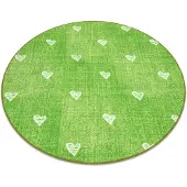 Rugsx Matto lapsille HEARTS pyörä Pesty denim, sydämet, lasten - vehreys