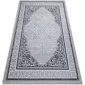Rugsx Alfombra GLOSS moderno 8490 52 Ornamento, elegante, marco marfil / gris 80x150 cm