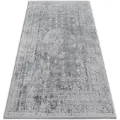 Rugsx Alfombra acrílica VALENCIA 2328 ORNAMENT gris oscuro/marfil 80x150 cm