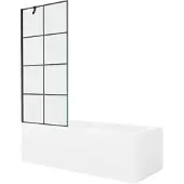 Mexen Cubik kylpyamme viimeistelyllä ja lasiseinällä, 150x70 cm + 80 cm