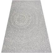 Rugsx Alfombra sisal FLAT 48832637 Circulos, puntos gris / crema 120x170 cm
