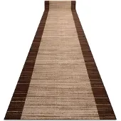 Rugsx Alfombra de pasillo con refuerzo de goma 100 cm STREIFEN marrón 100x860 cm