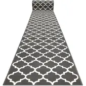 Rugsx Alfombra de pasillo BCF MORAD Trelis Espaldera marroquí gris / crema 80 cm 80x320 cm
