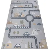 Rugsx Alfombra BONO 726 Calle de ciudad gris claro / crema 200x290 cm