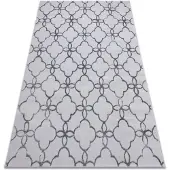 Rugsx Alfombra MEFE moderna 8504 Conducción, flores - Structural dos niveles de vellón gris oscuro 80x150 cm
