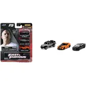 Jada Toys Nano Hollywood Rides Fast & Furious 3 kpl F9 musta
