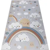 Rugsx Alfombra BONO 8437 nubes, cielo, gris claro / crema 200x290 cm