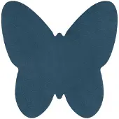 Rugsx Alfombra de lavado moderna SHAPE 3150 Mariposa shaggy - azul felpa, gruesa antideslizante 80x80 cm