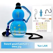 Jojomino Vesipullo kiinalainen retrohenkinen kurpitsatyylinen vesipullo 800ml kurpitsavesipullo kurpitsaurheiluvesipullo kaltevuuden sininen