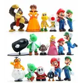 MaxPower 18 kpl Super Mario Princess Goomba Bowser figuurinukkekoristeita