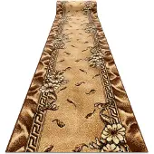 Rugsx Alfombra de pasillo BCF TRIO dorado oscuro 120 cm 120x600 cm