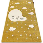 Rugsx Alfombra PETIT MOON estrellas, nubes oro 140x190 cm